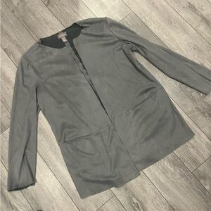 Chico’s Gray Suede Cardigan Jacket